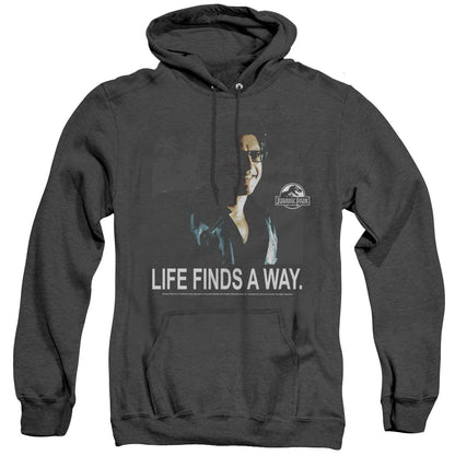 Jurassic Park Life Finds A Way Mens Heather Hoodie Black Officially Licensed