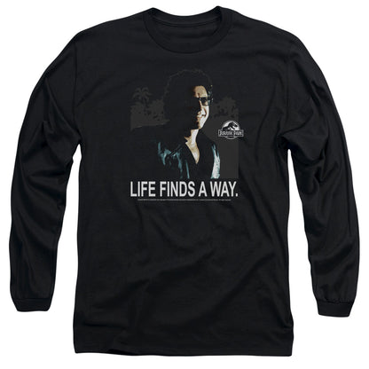 Jurassic Park Life Finds A Way Mens Long Sleeve Shirt Black