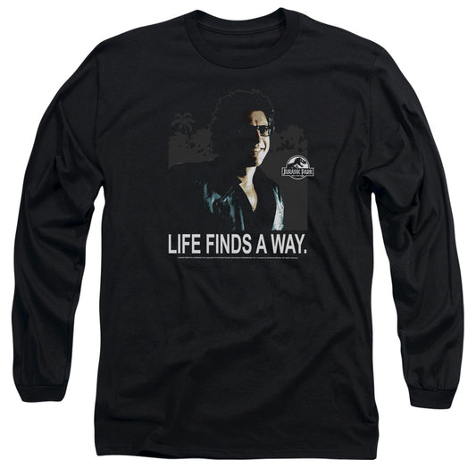 Jurassic Park Life Finds A Way Mens Long Sleeve Shirt Black