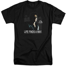 Load image into Gallery viewer, Jurassic Park Life Finds A Way Mens Tall T Shirt Black