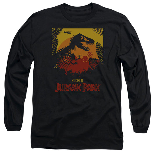 Jurassic Park Welcome To JP Mens Long Sleeve Shirt Black