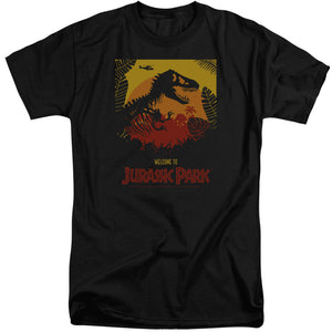 Jurassic Park Welcome To JP Mens Tall T Shirt Black