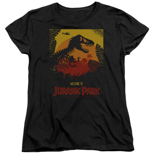 Jurassic Park Welcome To JP Womens T Shirt Black