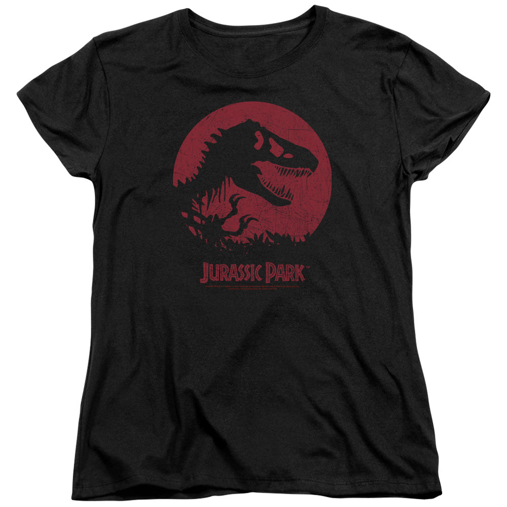 Jurassic Park T-Rex Sphere Womens T Shirt Black