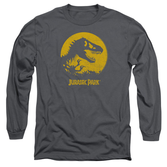 Jurassic Park T-Rex Sphere Mens Long Sleeve Shirt Charcoal