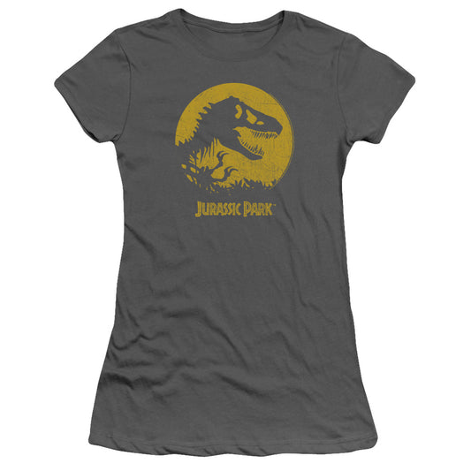 Jurassic Park T-Rex Sphere Junior Sheer Cap Sleeve Womens T Shirt Charcoal