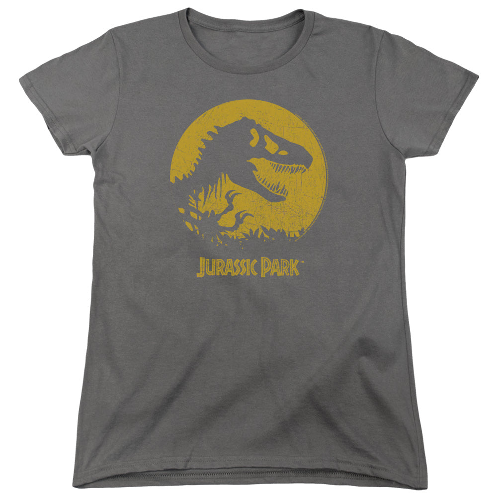 Jurassic Park T-Rex Sphere Womens T Shirt Charcoal