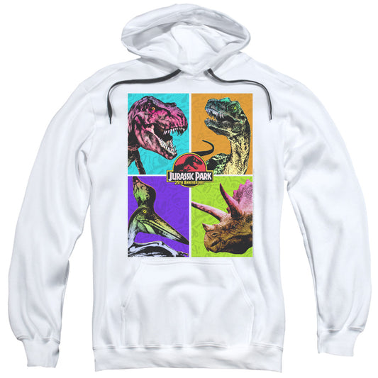 Jurassic Park Prehistoric Block Mens Hoodie White