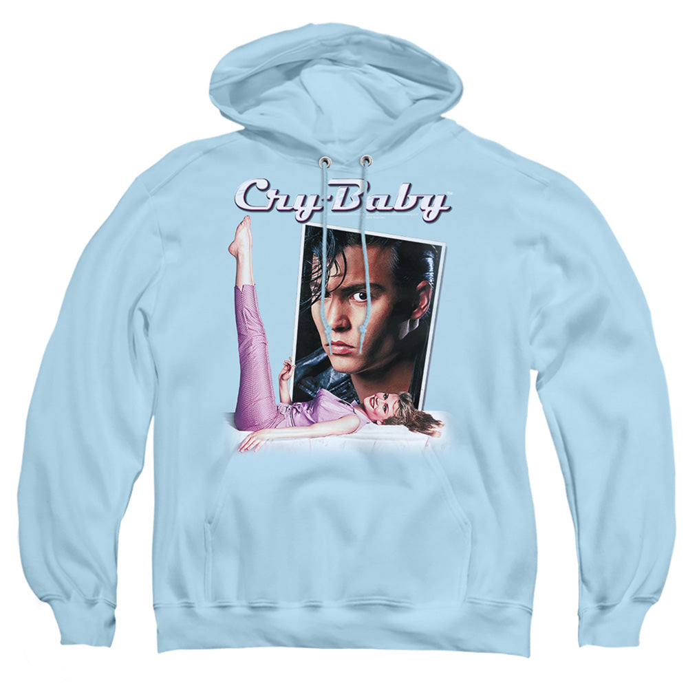 Cry Baby Title Mens Hoodie Light Blue