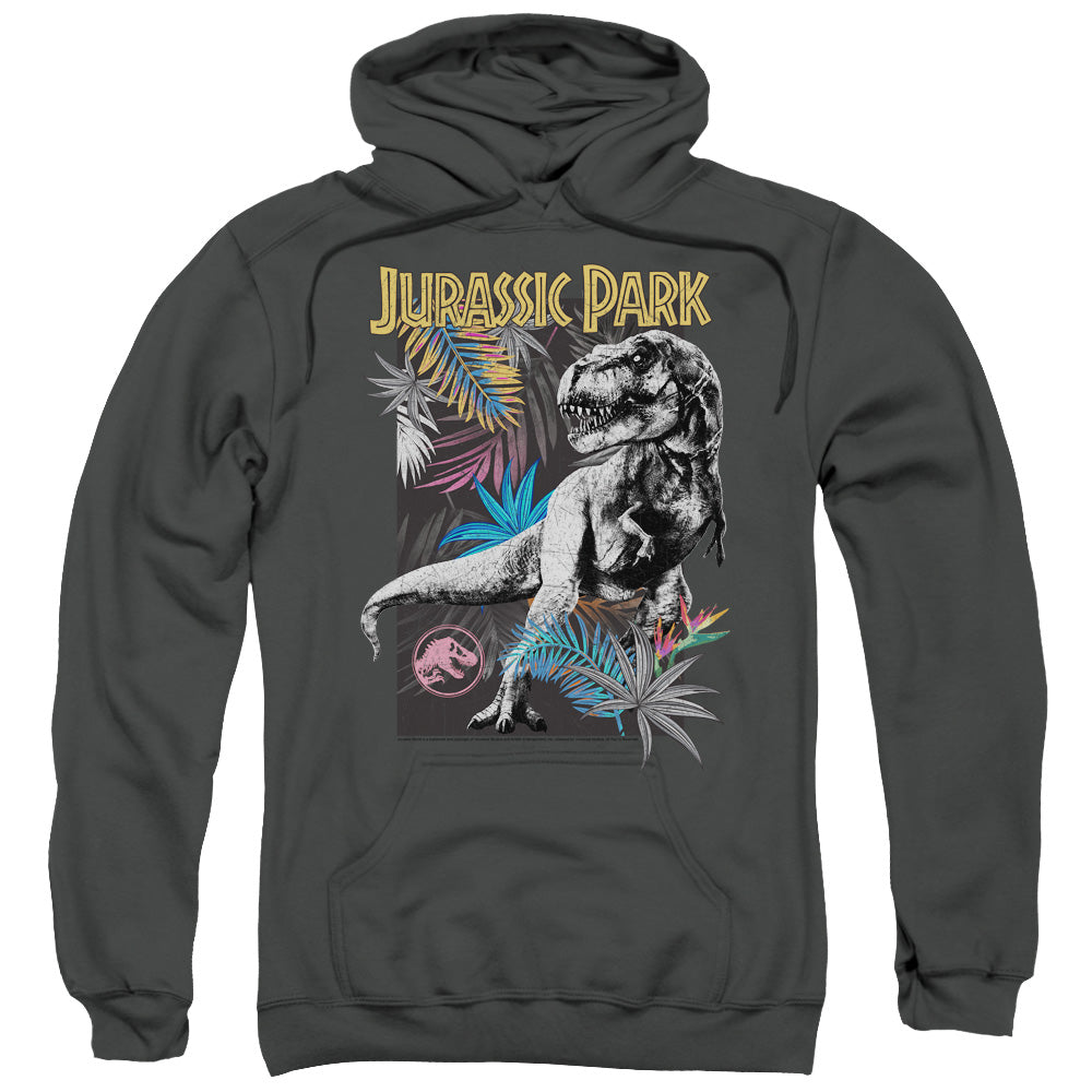 Jurassic Park Foliage Mens Hoodie Charcoal
