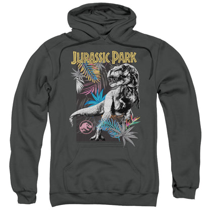 Jurassic Park Foliage Mens Hoodie Charcoal