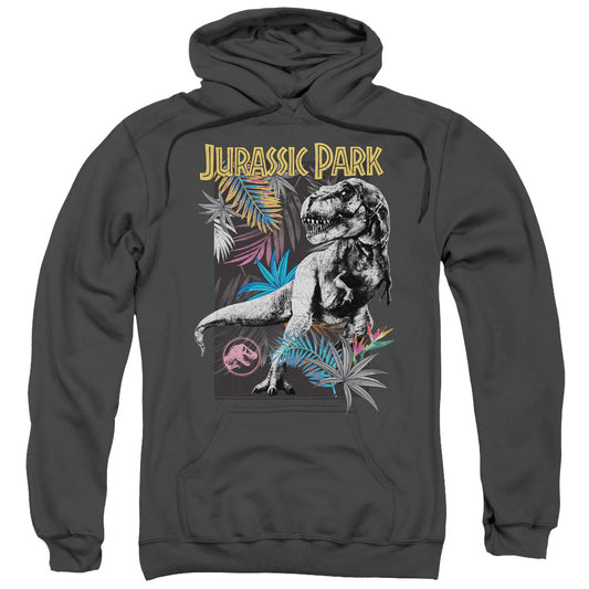 Jurassic Park Foliage Mens Hoodie Charcoal
