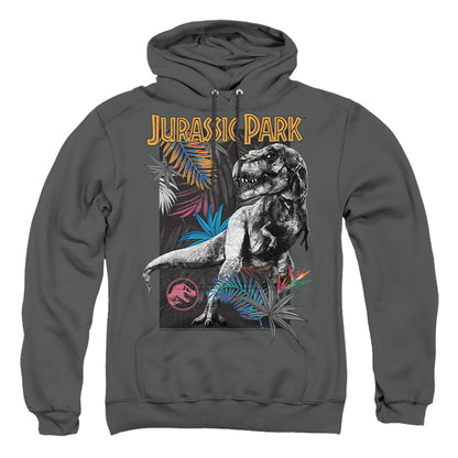Jurassic Park Foliage Mens Hoodie Charcoal