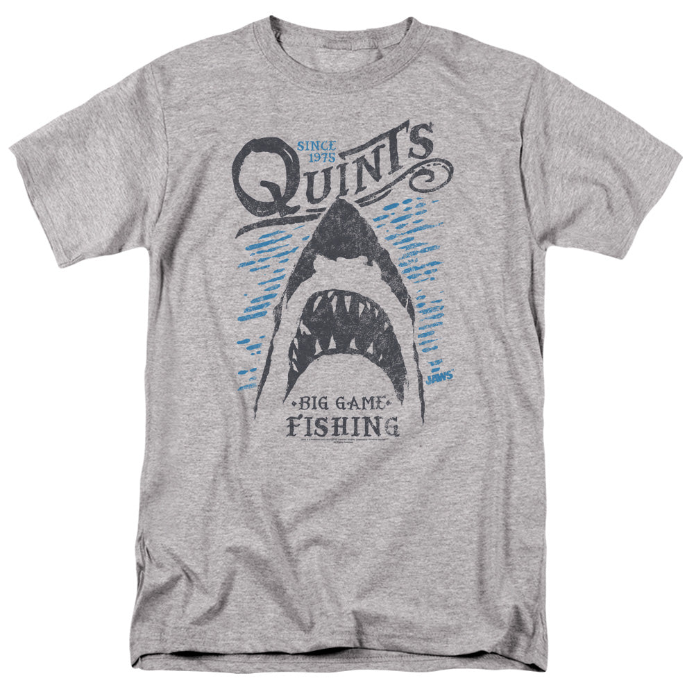 Jaws Big Game Fishing Mens T Shirt Athletic Heather