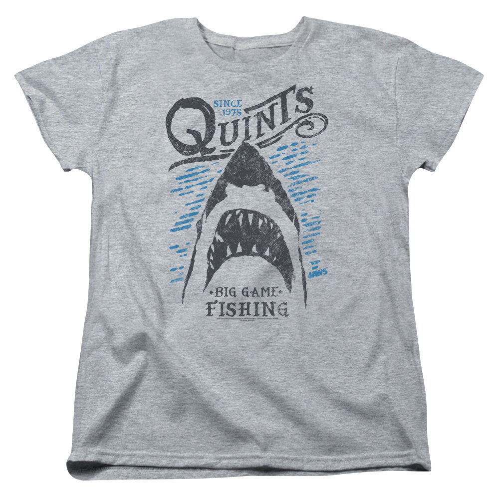 Jaws Big Game Fishing Womens T Shirt Athletic Heather