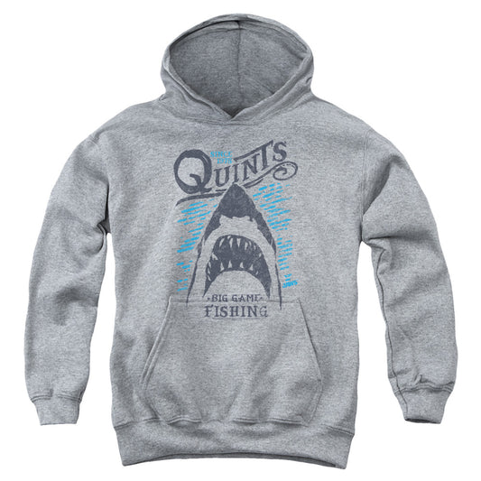 Jaws Big Game Fishing Kids Youth Hoodie Athletic Heather