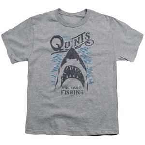 Jaws Big Game Fishing Kids Youth T Shirt Athletic Heather