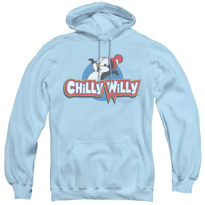 Chilly Willy Logo Mens Hoodie Light Blue