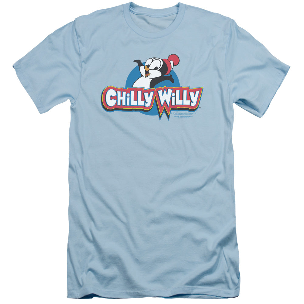 Chilly Willy Logo Slim Fit Mens T Shirt Light Blue