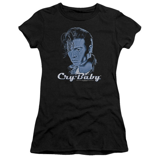 Cry Baby King Cry Baby Junior Sheer Cap Sleeve Womens T Shirt Black