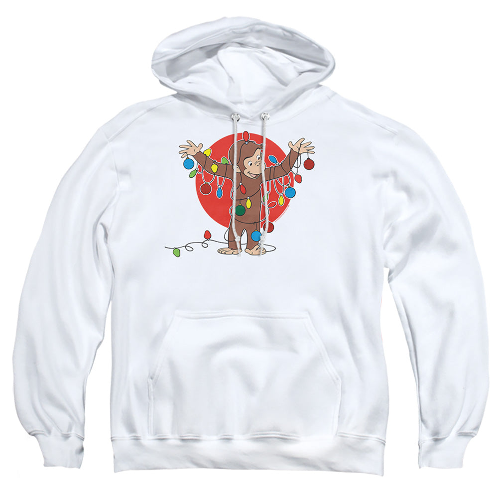 Curious George Lights Mens Hoodie White