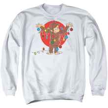 Load image into Gallery viewer, Curious George Lights Mens Crewneck Sweatshirt White