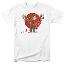 Load image into Gallery viewer, Curious George Lights Mens T Shirt White