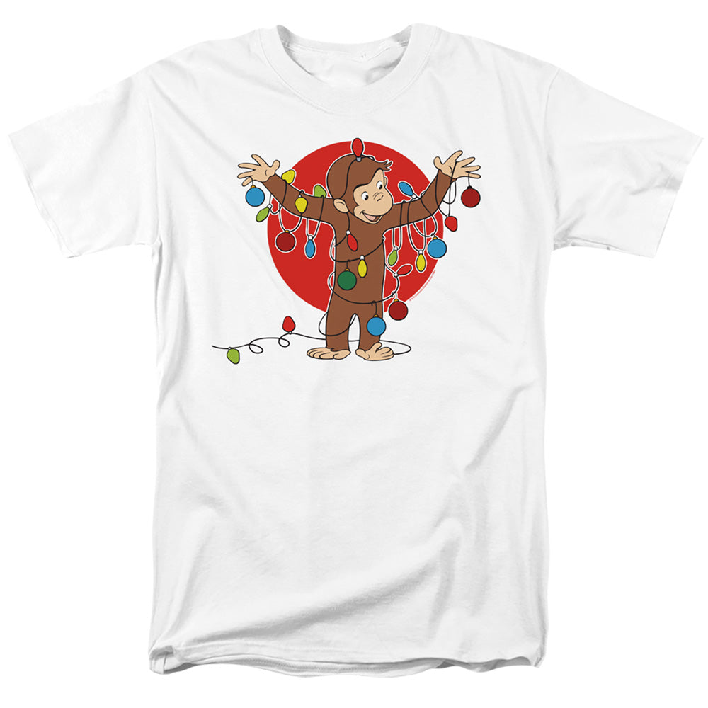 Curious George Lights Mens T Shirt White