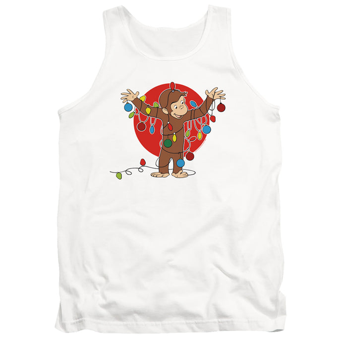 Curious George Lights Mens Tank Top Shirt White