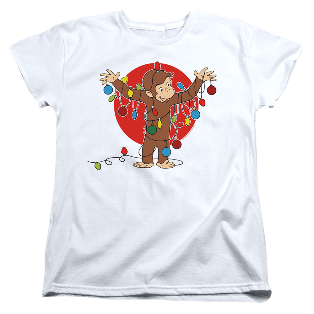 Curious George Lights Womens T Shirt White