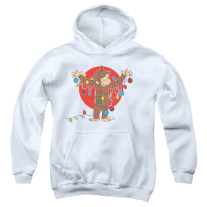 Curious George Lights Kids Youth Hoodie White