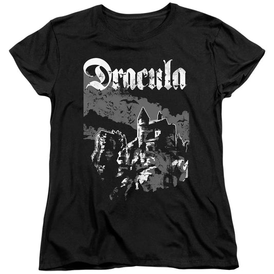 Universal Monsters Castle Womens T Shirt Black