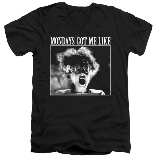 Universal Monsters Monday Monster Mens Slim Fit V-Neck T Shirt Black