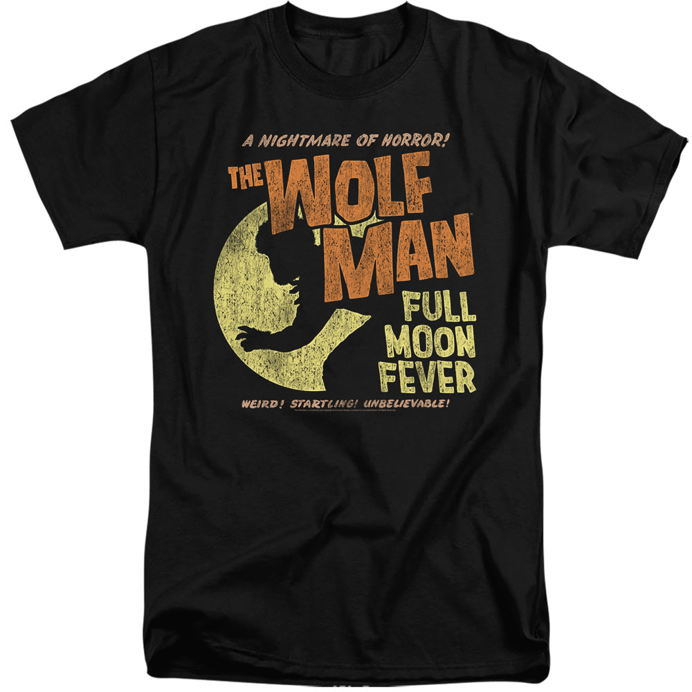 Universal Monsters Full Moon Fever Mens Tall T Shirt Black