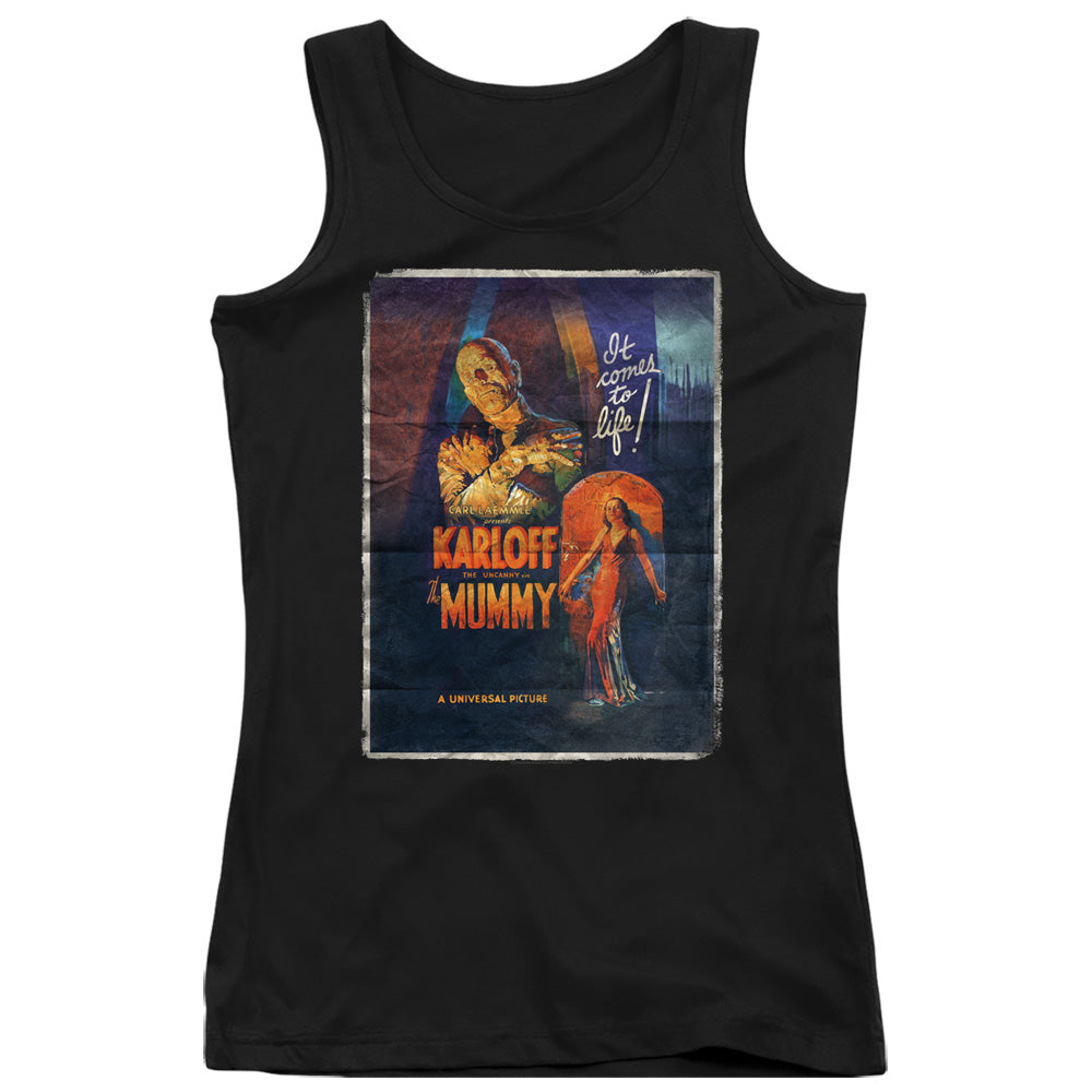 Universal Monsters Mummy One Sheet Womens Tank Top Shirt Black