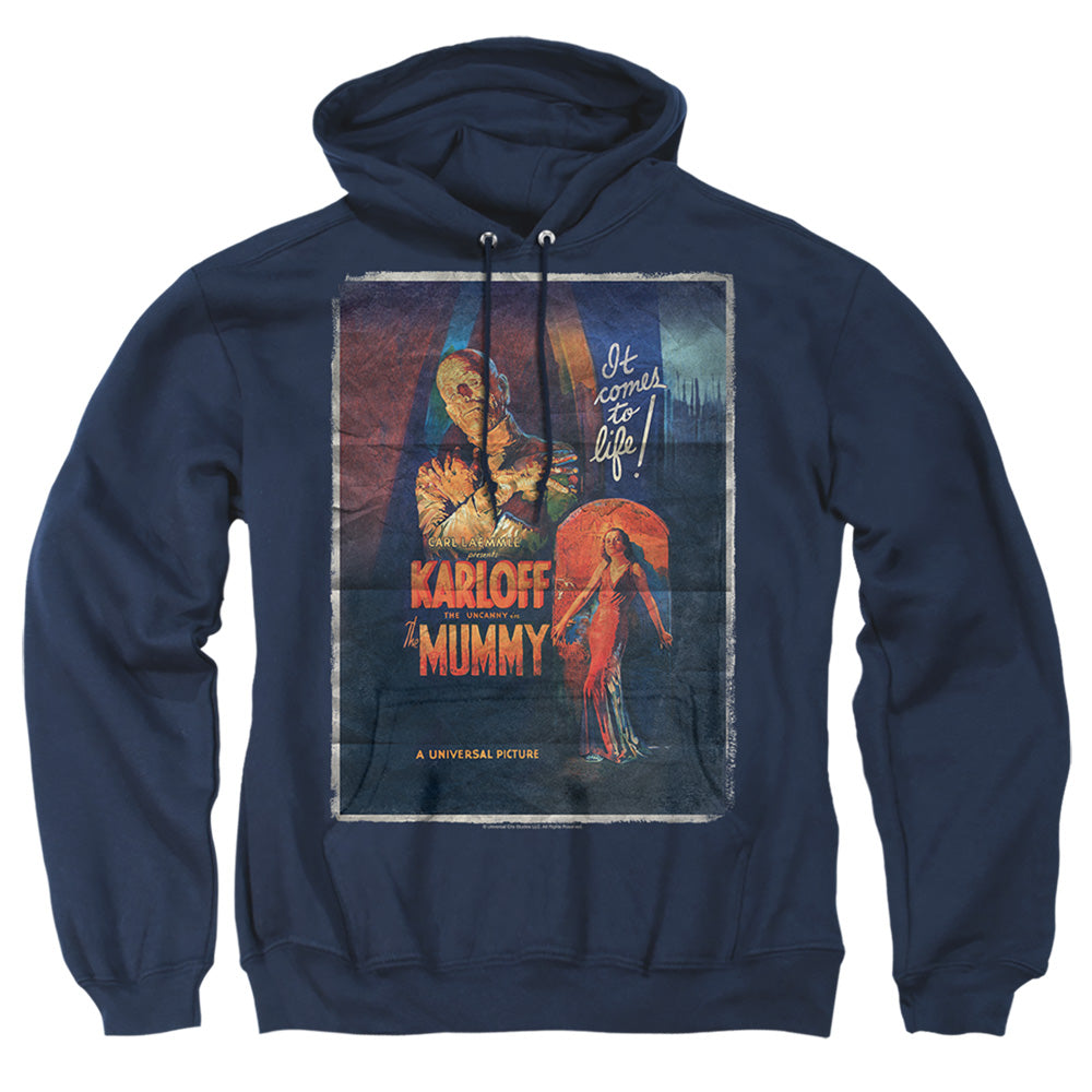 Universal Monsters Mummy One Sheet Mens Hoodie Navy