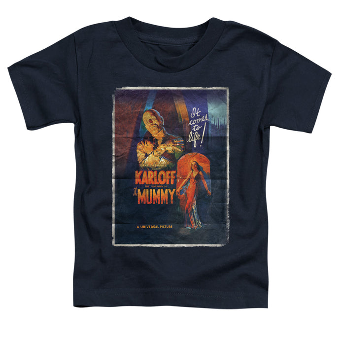 Universal Monsters Mummy One Sheet Toddler Kids Youth T Shirt Navy Blue