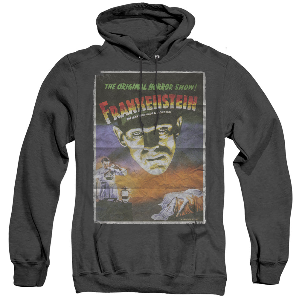 Universal Monsters Frankenstein One Sheet Heather Mens Hoodie Black