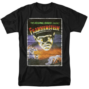 Universal Monsters Frankenstein One Sheet Mens T Shirt Black