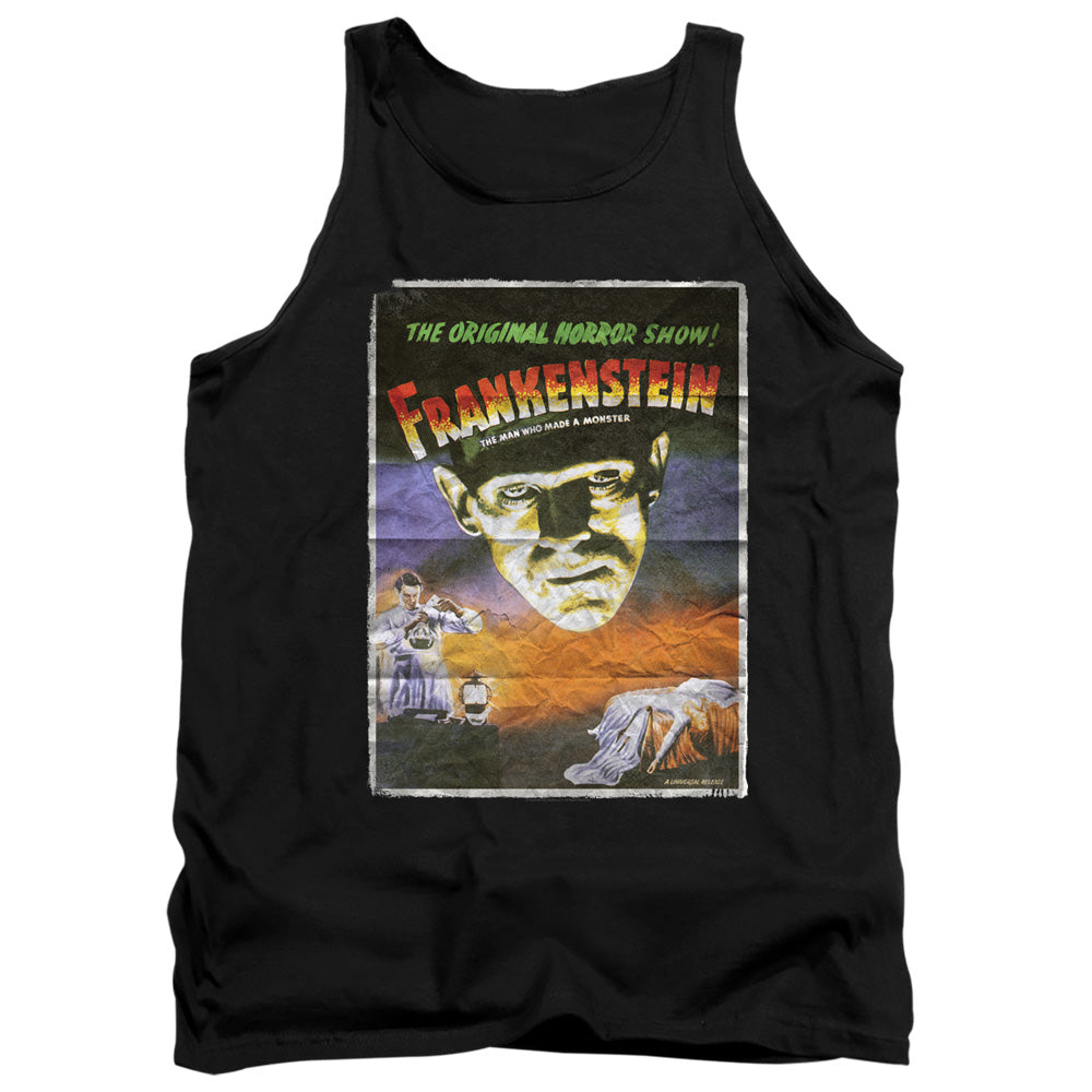 Universal Monsters Frankenstein One Sheet Mens Tank Top Shirt Black