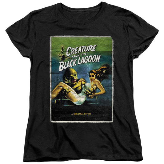 Universal Monsters Creature One Sheet Womens T Shirt Black