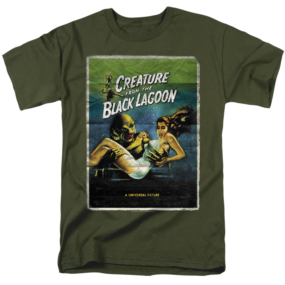 Universal Monsters Creature One Sheet Mens T Shirt Military Green Officially Licensed