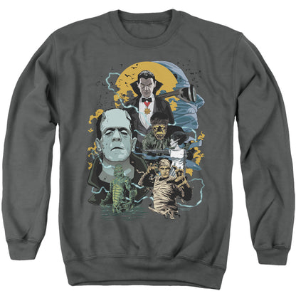 Universal Monsters Monster Mash Mens Crewneck Sweatshirt Charcoal