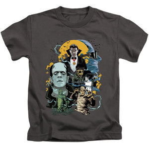 Universal Monsters Monster Mash Juvenile Kids Youth T Shirt Charcoal