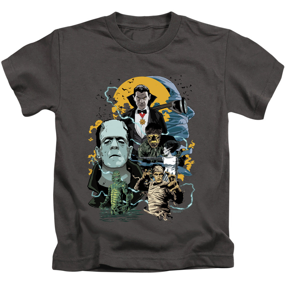 Universal Monsters Monster Mash Juvenile Kids Youth T Shirt Charcoal