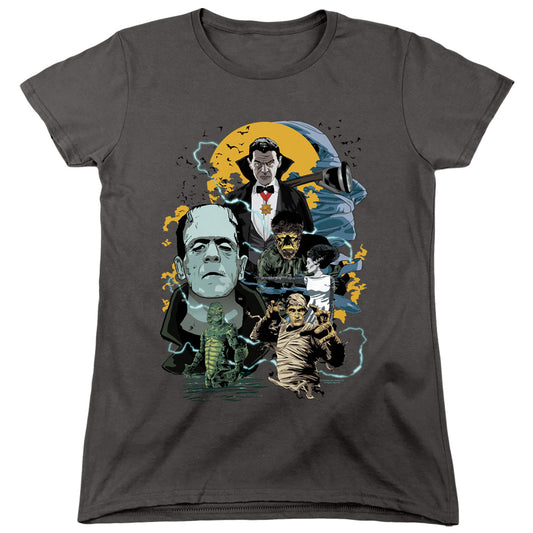 Universal Monsters Monster Mash Womens T Shirt Charcoal