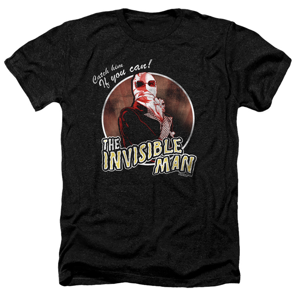 Universal Monsters Catch Him If You Can Heather Mens T Shirt Black