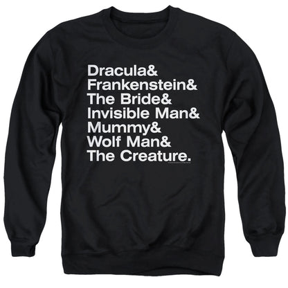 Universal Monsters Ampersand Monsters Mens Crewneck Sweatshirt Black