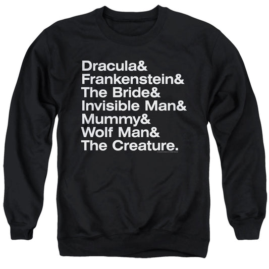 Universal Monsters Ampersand Monsters Mens Crewneck Sweatshirt Black
