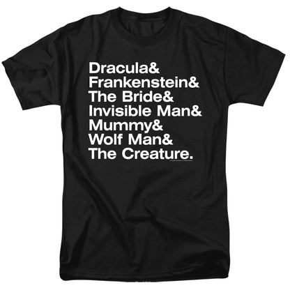 Universal Monsters Ampersand Monsters Mens T Shirt Black